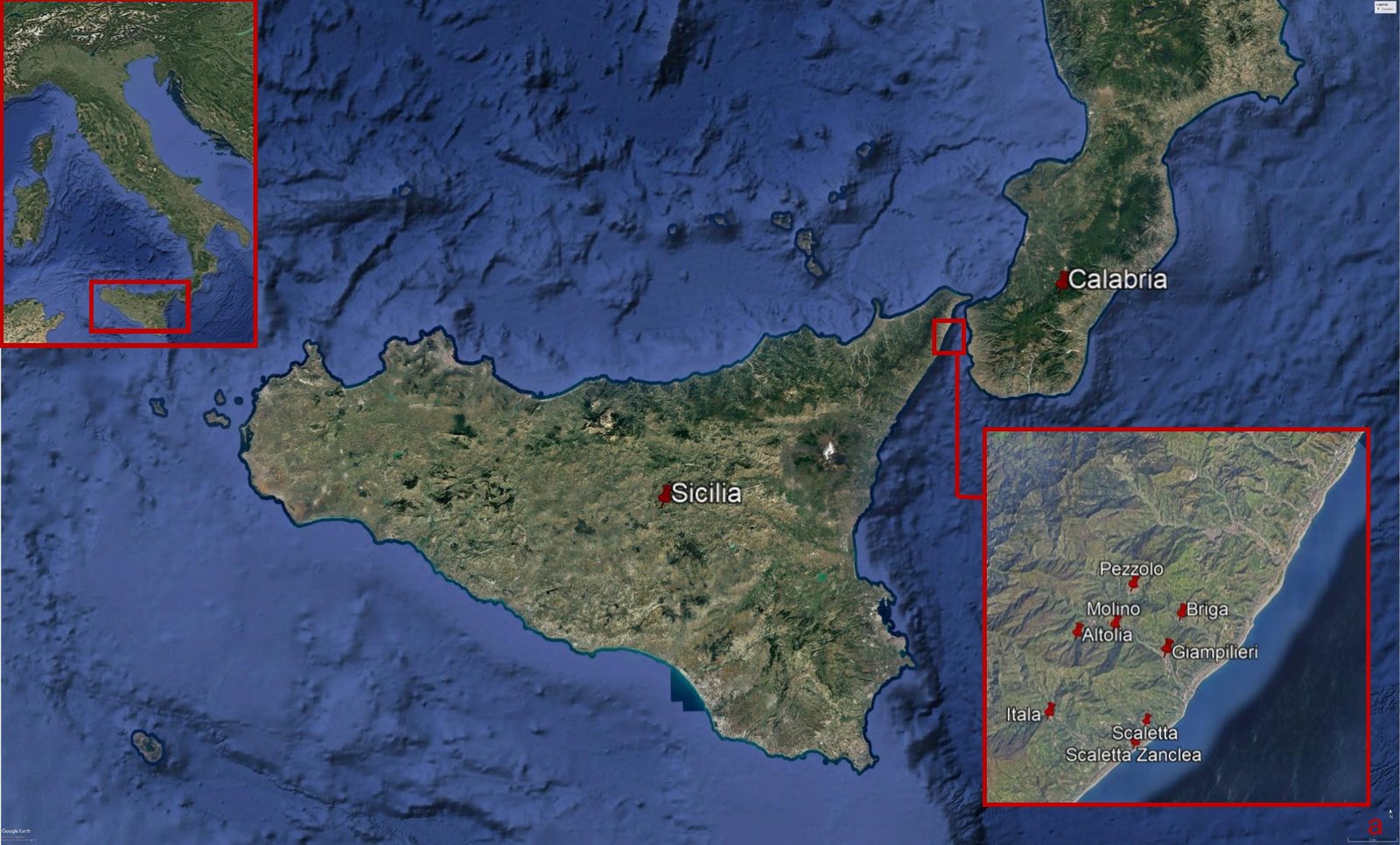 Figura 1a: localizzazione multi-scala dell’area dell’evento