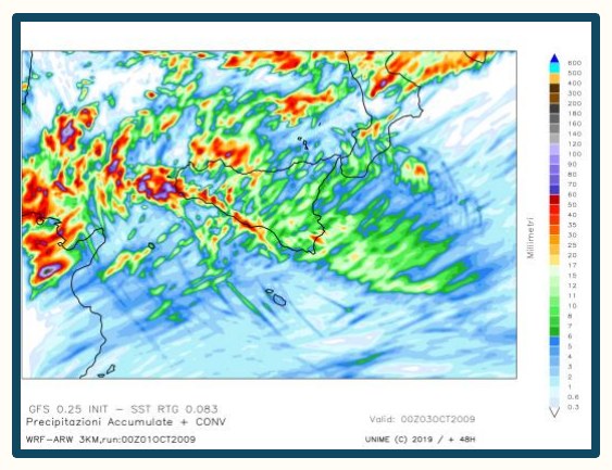 Simulazione WRF n. 2 — precipitazione accumulata
