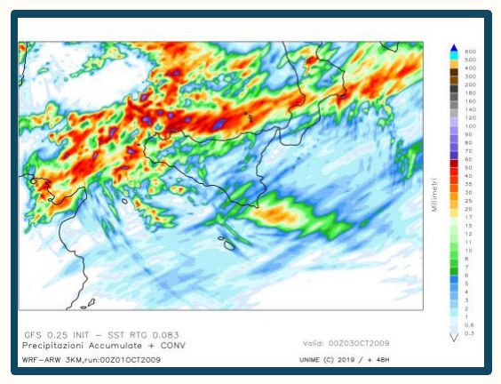 Simulazione WRF n. 20 — precipitazione accumulata